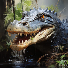 Obraz premium alligator in the everglades