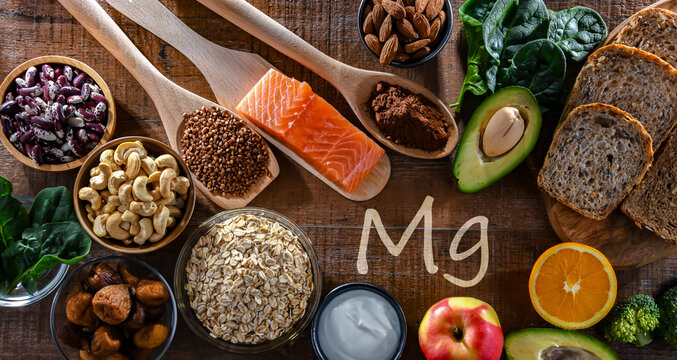 Composition with food products rich in magnesium
