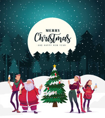 Merry Christmas background with christmas element. Vector illustration