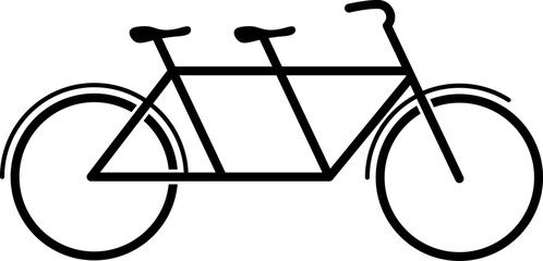 side view Tandem bicycle flat icon