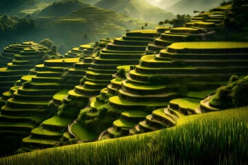 Fototapeta premium rice terraces in island