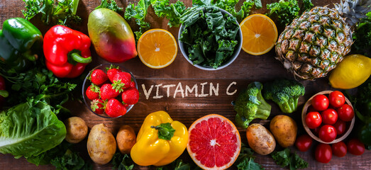 Food products rich in vitamin C or ascorbic acid