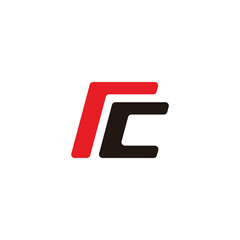 letter rc simple geometric colorful arrow logo vector