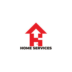 letter h k home arrow up logo vector