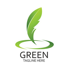 Green logo design simple concept Premium Vevtor
