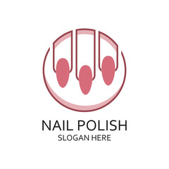 Nail polish logo design simple concept Premium Vector