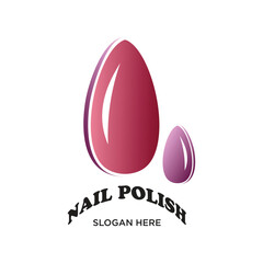 Nail polish logo design simple concept Premium Vector
