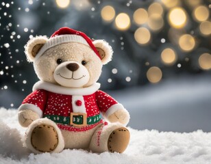 teddy bear with christmas gift