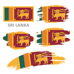 Set of vector flags of Sri Lanka