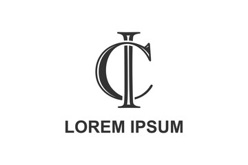 C I initial logo letter, business financial identity.