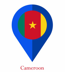 Flag Of Cameroon, Cameroon flag vector  illustration, National flag of Cameroon, Cameroon flag. map pin flag of Cameroon.