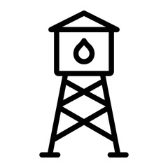 water tower line icon