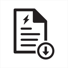 Reduced electricity bill icon. Energy price drop icon