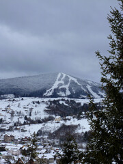 snow covered karpaty mountain