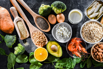 Composition with food products rich in calcium