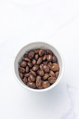 Aromatic roasted coffee beans, close-up