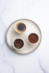 Aromatic roasted coffee beans, close-up