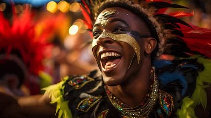 Papier Peint photo autocollant Carnaval person celebrating carnival, generative ai