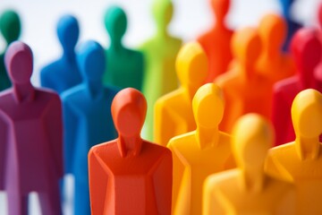 Colorful painted group of people figures