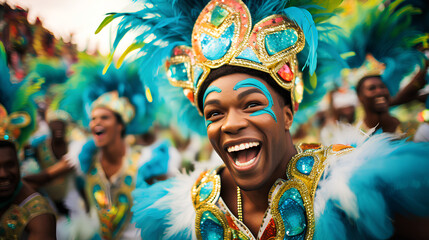 Obraz premium person celebrating carnival, generative ai