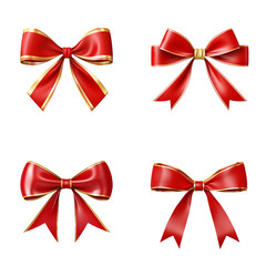 Red ribbon bow set