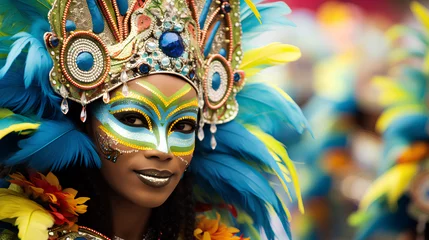 Photo sur Plexiglas Carnaval person celebrating carnival, generative ai