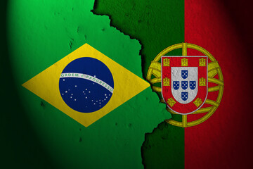 Relations between brazil and portugal - obrazy, fototapety, plakaty