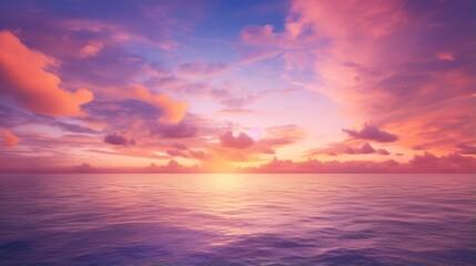 Naklejka na ściany i meble Tranquil Sunset over the Sea generated by AI tool
