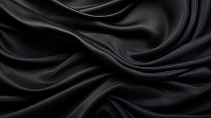 Black satin fabric, in the style of flowing surrealism, monochromatic depth, high quality photo, minimalistic sophistication, resin, monochromatic masterpieces, les nabis