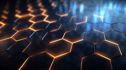 hexagonal glow: abstract background pattern with illuminated lights