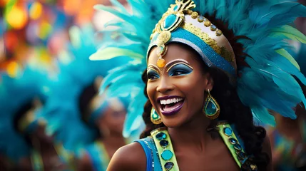 Papier Peint photo Carnaval person celebrating carnival, generative ai