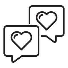 Love chat message line icon.