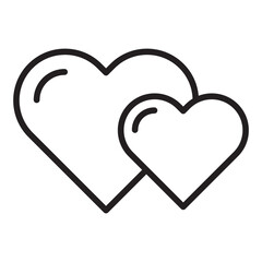 Two hearts line icon.