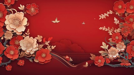 Chinese style, auspicious patterns, traditional, retro, background,high detail,hyper quality,64K resolution,8k,aristocratic, chinese festive background 