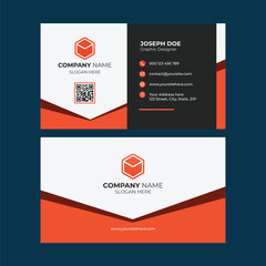 Fototapeta premium Business Card Template Modern Orange Black Grow and Check Design Concept