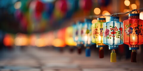 Colorful fesitival lantern at Chinese traditional holiday season, Colorful fesitival lantern at...