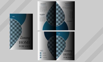 Corporate business presentation guide bifold brochure template, Annual report,  minimalist flat   design template.