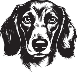 black and white dog illustration