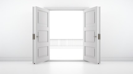 Open door isolated on the white background