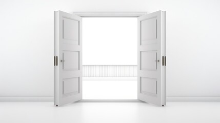 Open door isolated on the white background