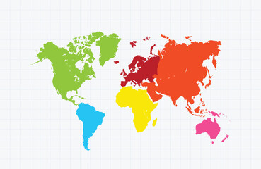 Fototapeta na wymiar Political World Map Illustration