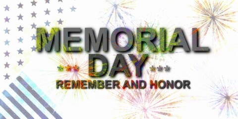 MEMORIAL DAY REMEMBER AND HONOR COLORFUL TEXT DESIGN