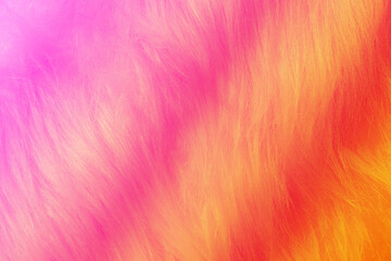 Pink red orange fur texture. Pink sheepskin background. texture of pink shaggy fur. Wool texture.