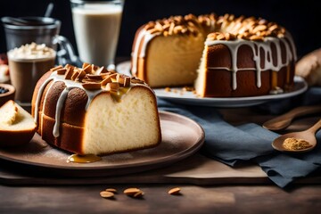 Traditional vanilla pound cake - obrazy, fototapety, plakaty