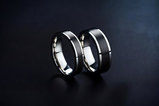 A matte-finish tungsten carbide ring with a modern edge