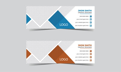 Free vector email signature design and professional business cover design template