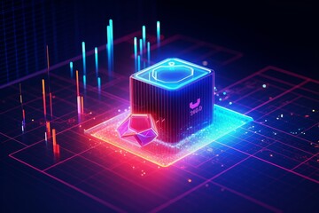 Data Monitoring Concept - 3D Illustration, Generative AI 