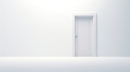 An open white door against a white background, in the style of alex andreev, unreal engine,
