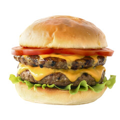 american Cheeseburger, white and transparent background, isolated