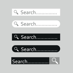 Set www search bar icons. Vector illustration isolated on white background. www search bar icon for web site, app, ui and logo. Concept search and www.